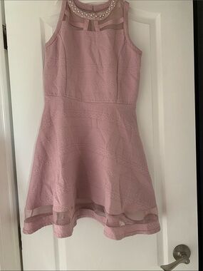 The Children's Place Dusty Pink Pearl-Trim Fit & Flare Dress